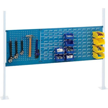 Global Industrial 18in Pegboard & 36in Louver Panel Kit, 60inW, Blue 318866BL